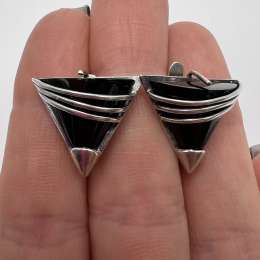 Vintage Pair Of Stud Earrings Sterling Silver 925 Jewelry Women's Beautiful 5.52