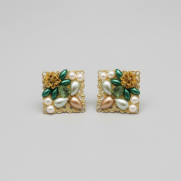 Beautiful Handmade Flower Pearl Earrings Women's Unique Stylish Jewelry Gift