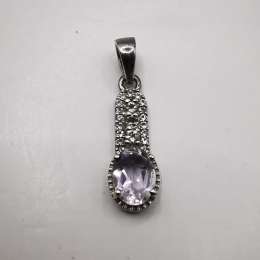 Vintage Elegant Pendant  made of 925  Silver,handmade ,Pink Topaz, Zircon 1,79g