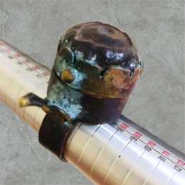 Primitive Men’s Antique Egyptian Bronze Ring with Lava Stone & Hidden Compartmen