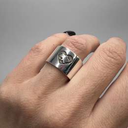 925 sterling silver ring with the Ukrainian emblem - women's jewelry