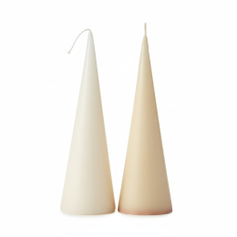 Elegant Handmade Cone Candles - Unique Home Decor | Ivory Cream Decorative Pillar