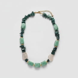 Handmade Green Stone Necklace Women's Gemstone Jewelry Aventurine Quartz Bold Design