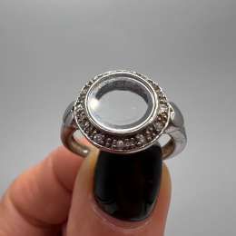 Vintage Sterling Silver 925 Ring Size White Stone Accents – Marked ,7.5 US