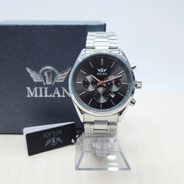 Milan Luxury Men's Chronograph Silver Steel Watch Elegant Premium Design