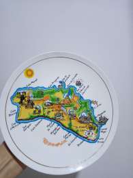 Vintage Menorca Spain Souvenir Ceramic Plate – Colorful Map Design – Collectible
