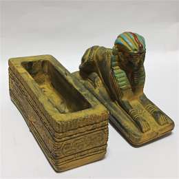 Ancient Egyptian pharaoh statue box unique collectible antique decorative piece