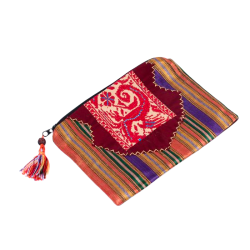 Women's Handmade Multicolored Fabric Wonderful Handbag Satin Internal Lining