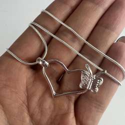 Vintage Sterling Silver 925 Women's Jewelry Chain Necklace Pendant Heart 7.5 gr