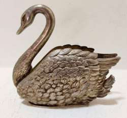 Vintage Godinger Italy Silver Plated Swan Bird Napkin Letter Holder figure 6.2