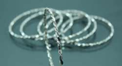 A very beautiful braided silver bracelet made of pure silver