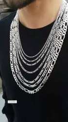 New Strong 925 Real Silver Figaro Chain Accessory For People All Sizes