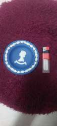 Wedgwood Royal Blue Jasperware Queen Elizabeth Silver Jubilee Dish