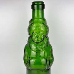 Large Vintage USSR Souvenir Green Glass Figural Bottle Snow Maiden Collectible