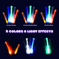 Toys LED Gloves Boys Toys Age 6-12 Year with 6 Flash Mode Birthday Parties 1Pair