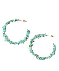 A distinctive earring made of natural blue turquoise stones