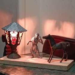 Lampshades Antique copper lampshade, of a lamp, a horse and a dervish
