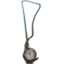Beautiful Antique Pocket Watch Vintage Silver men's Jewelry Necklace Rare Parts