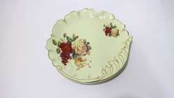 vintage porcelain plate dinner Flowers White red Floral Bowl mark