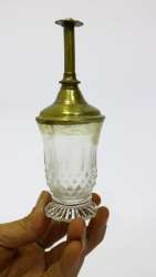 Vintage Antique Hand Engraved glass Rose Water Sprinkler Brass arabic islamic