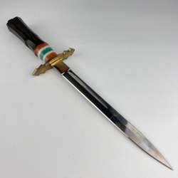Long Vintage Fixed Blade Sword Dagger Knife Steel Plexiglass Handmade Prison 13