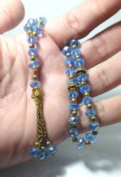 Rosary Blue made Hand 33 Jewelry Beautiful pcs Antique Gift & Crystal