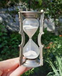 Vintage Rare Tin Hourglass Double Side Beautiful Embossed Design Unique Germany