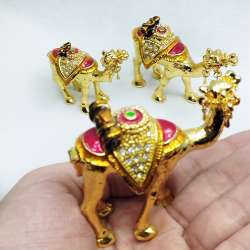 Set-Figures-Camel-Pieces-Vintage-Decor-Collectable-Mini-Statue-Trunk-box