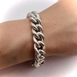 Fine Vintage Sterling Silver 925 Men's Women's Jewelry Chain Bracelet 36.1 gr