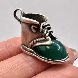 Vintage-Sterling-Silver-925-Womens-Mens-Jewelry-Pendant-Shoe-Marked-86-gr