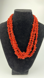 Beautiful Raund Graduated Red Natural Coral Fine Beads Necklace 74g Handmade Use