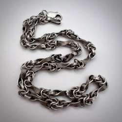 Unusual Vintage Silver 925 Women's Men's Jewelry Chain Necklace Marked 30.5 gr