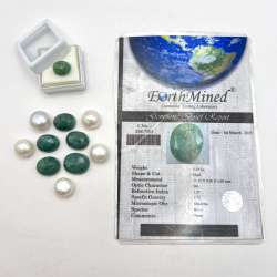 Beryl Emerald 5.3Ct Natural Loose Gemstone Certified + Lot of 10 Stones Pearls