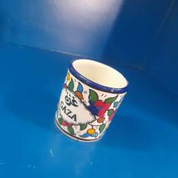 Ceramic cup colored with freedom for Gaza, Palestine