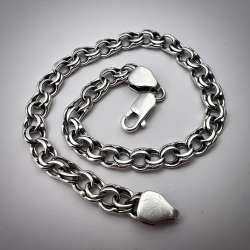 Fine Vintage Sterling Silver 925 Men's Women's Jewelry Chain Bracelet 11.3 gr