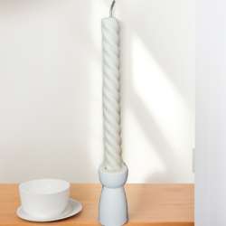 Candlestick | Home decor with natural wax | White marble base handmade