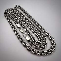 Large Vintage Sterling Silver 925 Men's Jewelry Chain Necklace Marked 17.8 gr