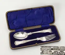 Vintage set 925 Sterling Silver England Sheffield Joseph Rodgers Spoon and Fork