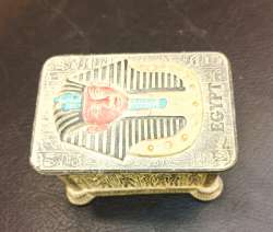 King Tutankhamun's box has an engraved Pharaonic and ancient Egyptian design