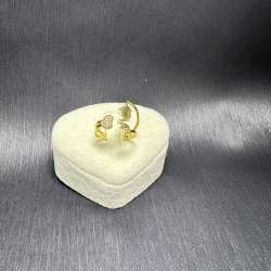 New Special Design love Women's Ring Yellow Gold 14K heart Crystal Stone Size 7