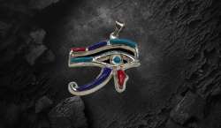 Gorgeous Egyptian Eye of Horus Pendant Made of 925 Silver - Artisan Product smal