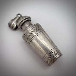 Vintage Women's Jewelry Sterling Silver 925 Pendant Bottle Flask for Perfume Oil