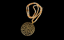 Vintage Necklace Women Jewelry Handmade Glass Beaded Primitive Pendant Long Gift