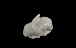 Vintage Rabbit Figurine Small White Porcelain Handmade Easter Israel Animal Art