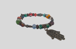 Vintage Bracelet Eye Beads Unisex Jewelry Handmade Turkish Judaica Collectibles