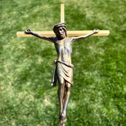 Vintage Catholic Christian Rosary Glass Beads Cross Crucifix Pendant Italy 17.7