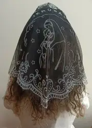 3 PCS Church Payers Mantilla Women Dantil Lace Scarf Head cover Jerusalem Veil L