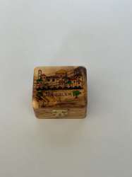 Small Colorful Olive Wood Handpainted Jerusalem Handmade Box 6.5x5.5cm