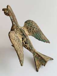 Rare Antique Primitive Hand Made Cast Iron Statue Figure Bird Phoenix