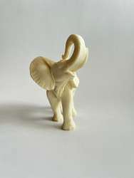 Ivory Elephant Sculpture Alabaster Greek Handmade Stone Statue